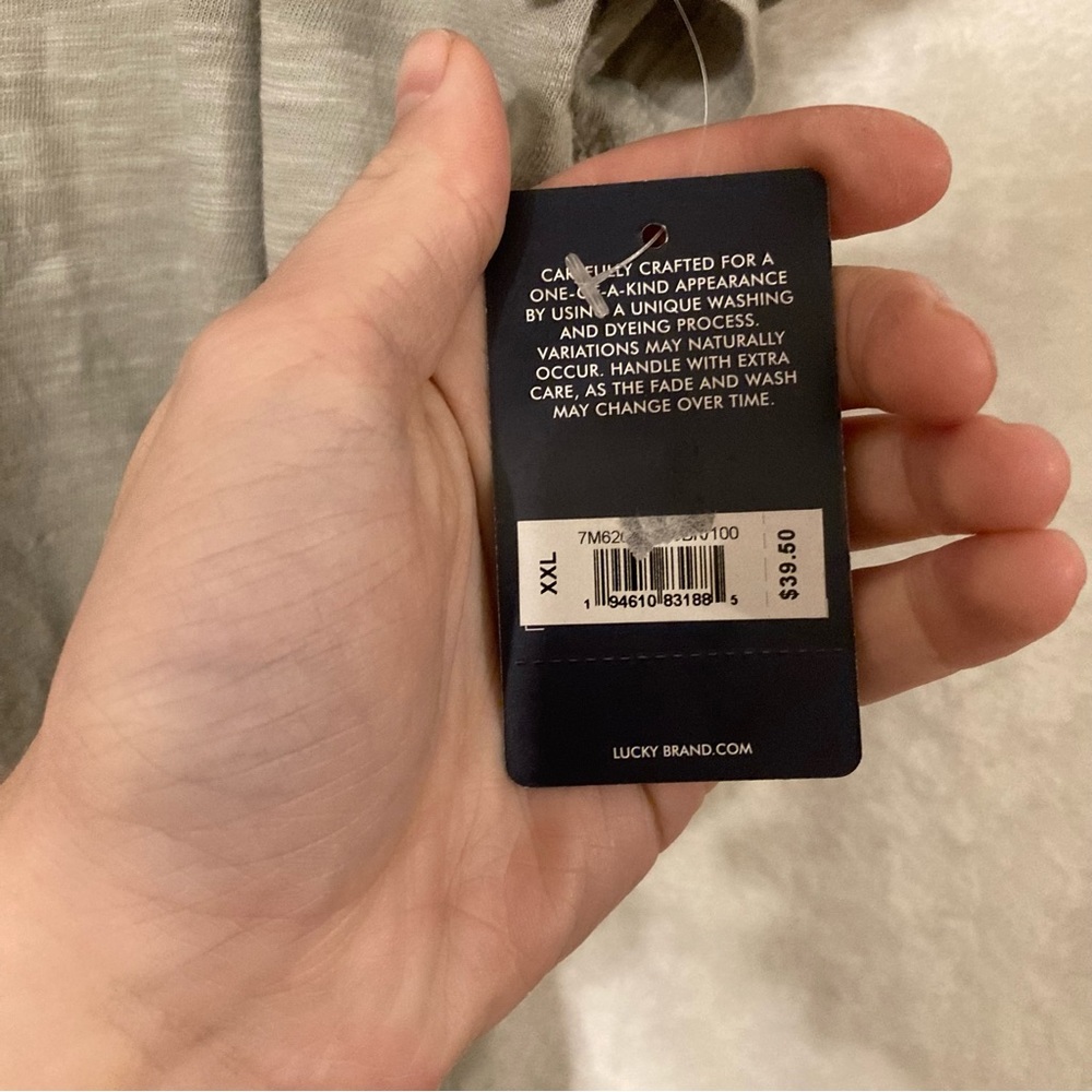 🔴5/$25 NWT Lucky Brand, Heather Green T-Shirt, XXL - Picture 6 of 6